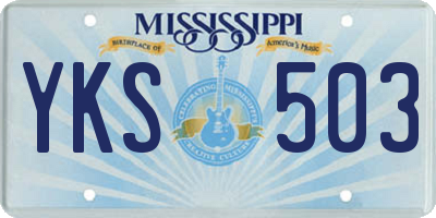 MS license plate YKS503