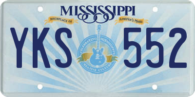 MS license plate YKS552
