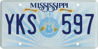 MS license plate YKS597
