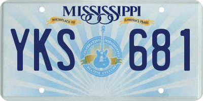 MS license plate YKS681