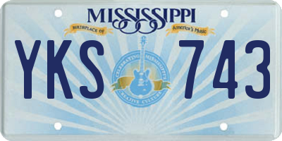 MS license plate YKS743