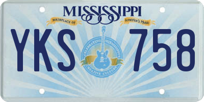 MS license plate YKS758