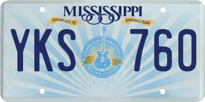 MS license plate YKS760