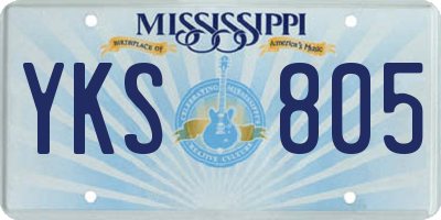 MS license plate YKS805