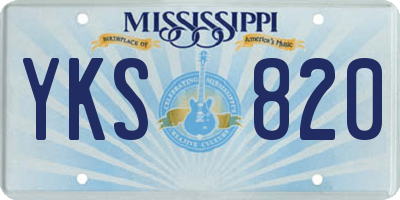 MS license plate YKS820