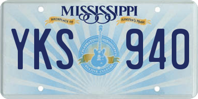 MS license plate YKS940