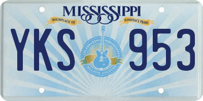 MS license plate YKS953