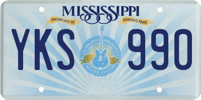MS license plate YKS990