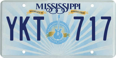 MS license plate YKT717