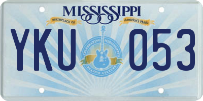 MS license plate YKU053