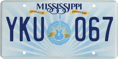 MS license plate YKU067
