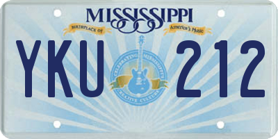 MS license plate YKU212