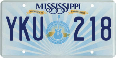 MS license plate YKU218