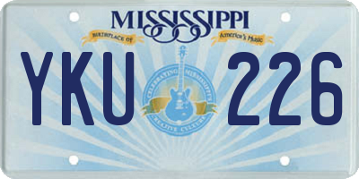 MS license plate YKU226