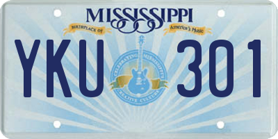 MS license plate YKU301