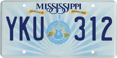 MS license plate YKU312