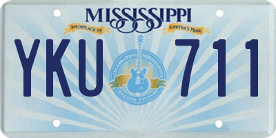 MS license plate YKU711