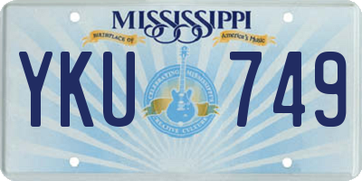 MS license plate YKU749