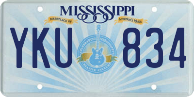 MS license plate YKU834