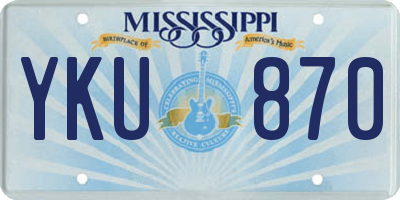 MS license plate YKU870