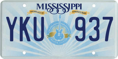MS license plate YKU937