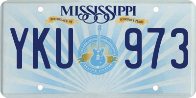 MS license plate YKU973