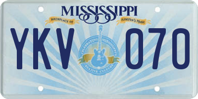 MS license plate YKV070