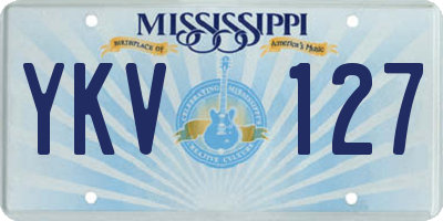 MS license plate YKV127