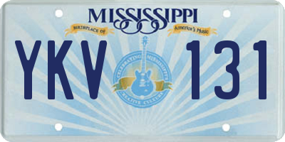 MS license plate YKV131