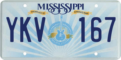 MS license plate YKV167