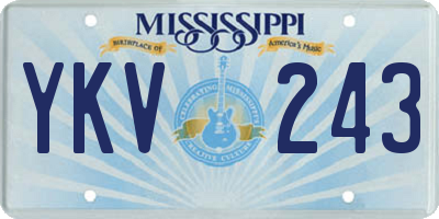 MS license plate YKV243