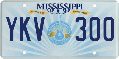 MS license plate YKV300
