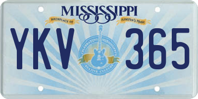 MS license plate YKV365