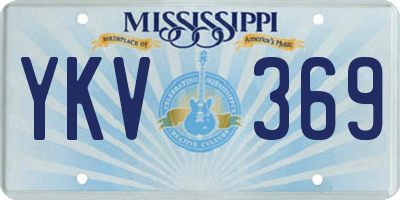 MS license plate YKV369