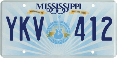 MS license plate YKV412