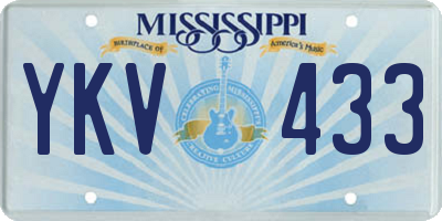 MS license plate YKV433