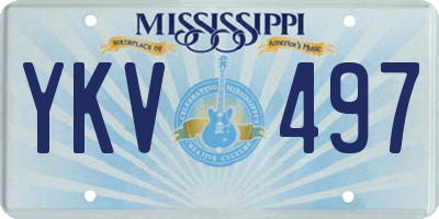 MS license plate YKV497