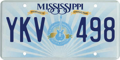 MS license plate YKV498