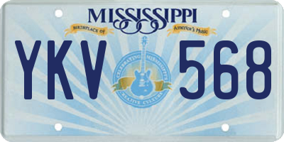 MS license plate YKV568