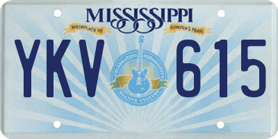 MS license plate YKV615