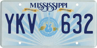 MS license plate YKV632
