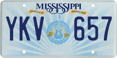 MS license plate YKV657