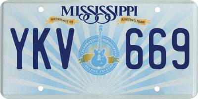 MS license plate YKV669