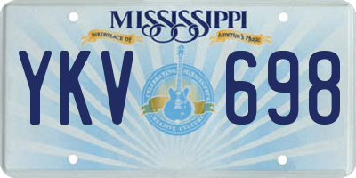 MS license plate YKV698