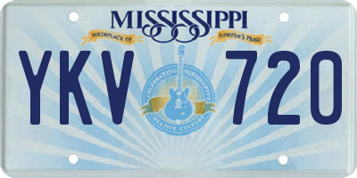 MS license plate YKV720