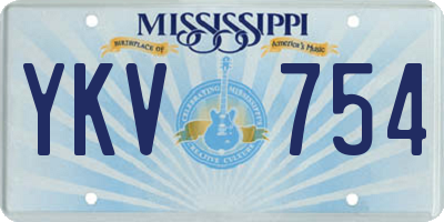MS license plate YKV754