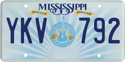 MS license plate YKV792