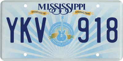 MS license plate YKV918