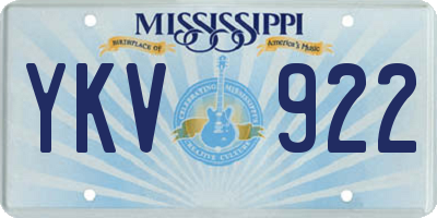 MS license plate YKV922