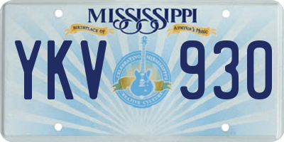 MS license plate YKV930